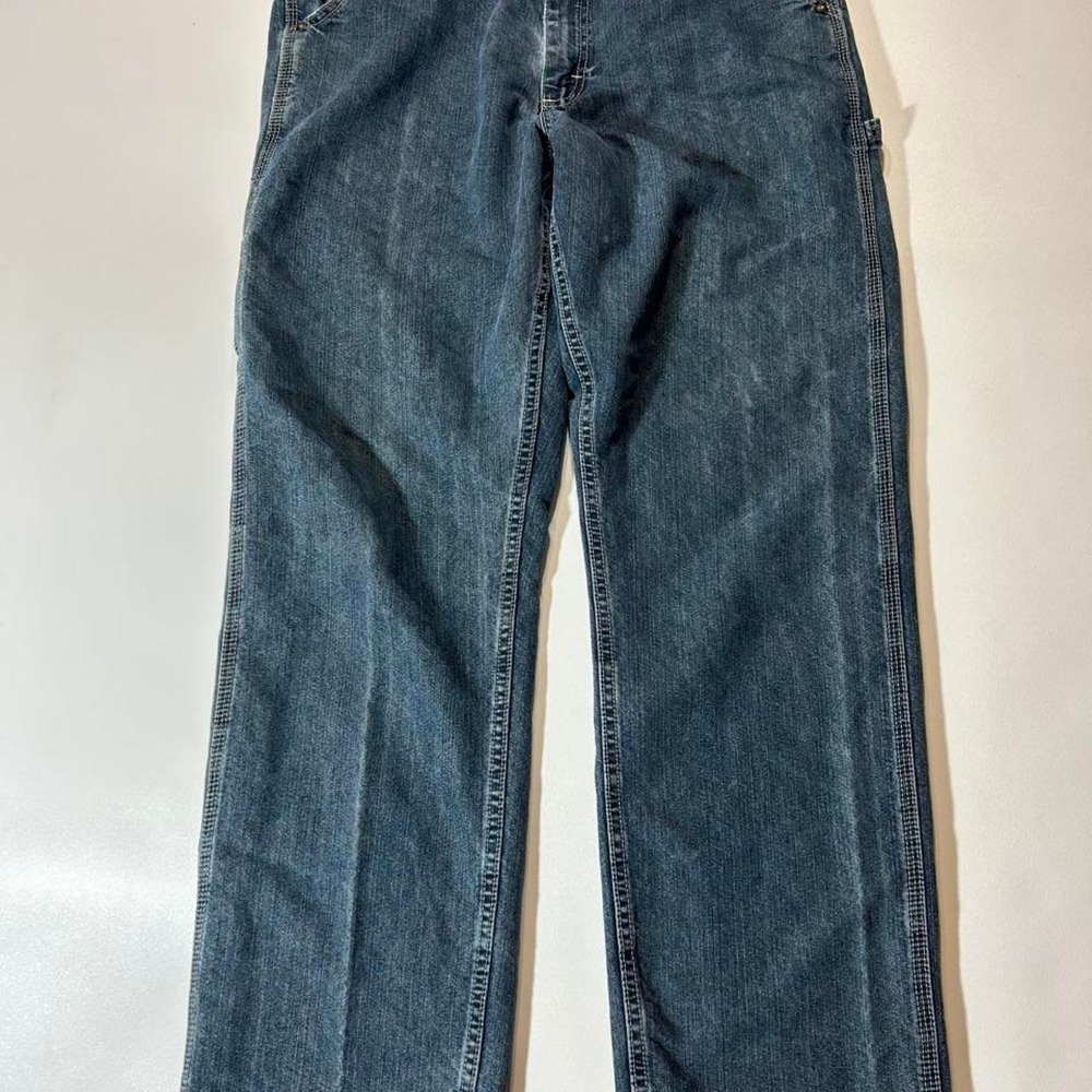 Lee Dungarees Carpenter Jeans Mens Size 36x34 Blue Grey Wash
